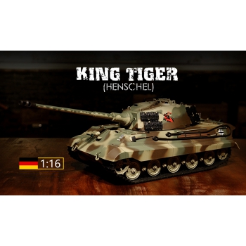 Ferngesteuerter Panzer ASG/IR/Sound/Rauch 1:16 Deutscher Königstiger Henschel RTR 2,4Ghz - Heng Long 3888A-1U (S)